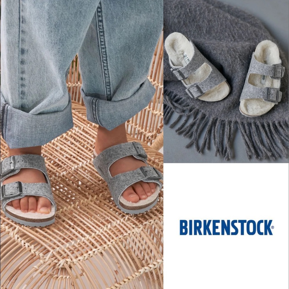 Kids | Wool Felt Fur Lined Birkenstocks